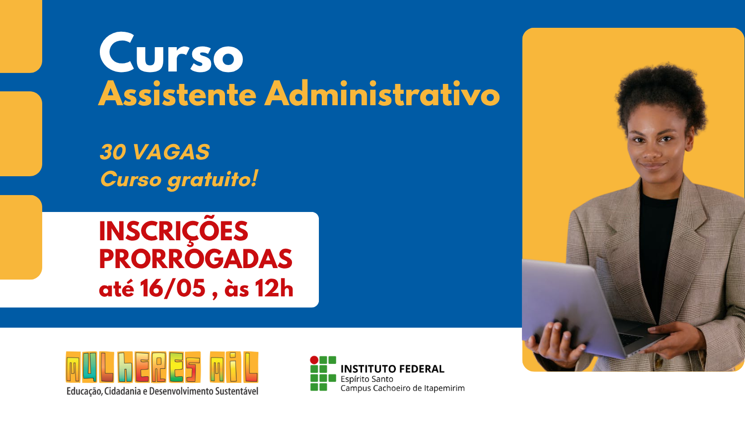 Inscrições abertas para a segunda turma do Curso “Assistente Administrativo”